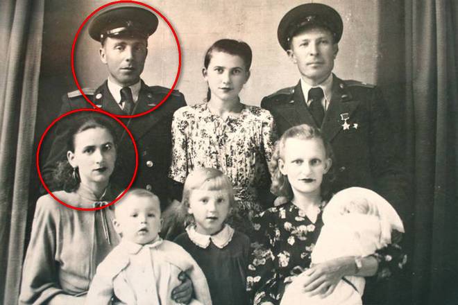Семён Коновалов с женой Надеждой и их дочерью Ириной (на руках) 