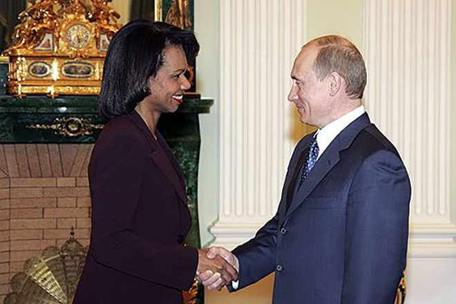 Кондолиза Райс и Владимир Путин