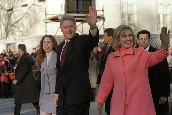 Хиллари Клинтон с семьей