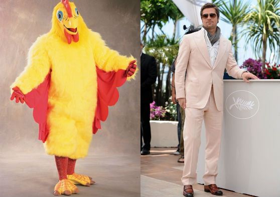 В молодости Брэд Питт рекламировал курицу в костюме цыпленка