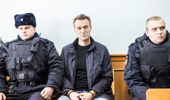 Алексей Навальный в суде после митинга на Тверской