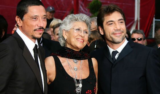 С мамой и братом на церемонии вручения «Оскара» (2008)