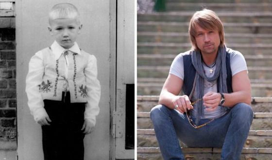 Олег Винник в детстве и сейчас