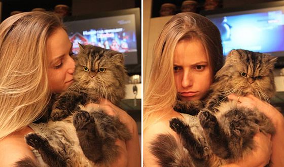 Ольга Антипова со своим котом Тимофеем