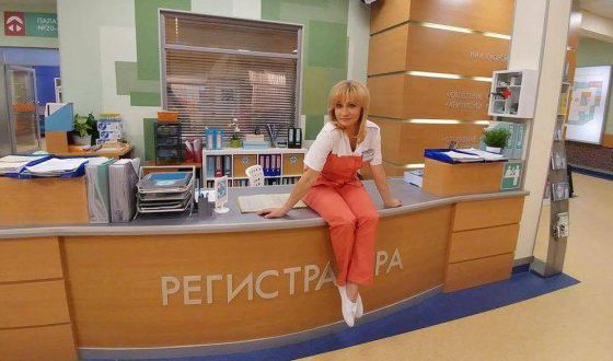 Анна Якунина на съемках сериала «Склифосовский»
