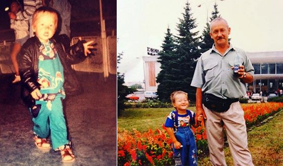 Эльдар Калимулин в детстве (на фото справа с отцом)