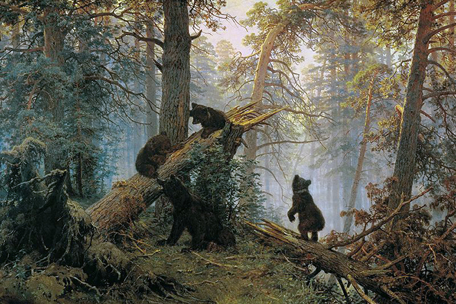 Картина Ивана Шишкина «Утро в сосновом лесу»