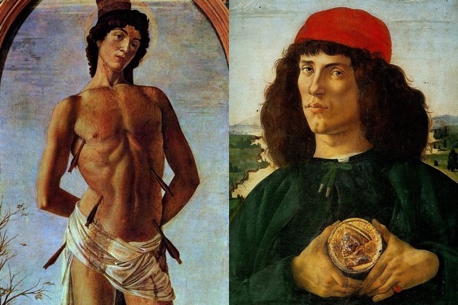 Картины Сандро Боттичелли «Святой Себастьян» и «Портрет неизвестного с медалью Козимо Медичи Старшего»