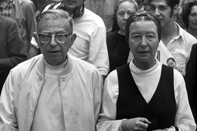 Жан-Поль Сартр и его жена Симона де Бовуар