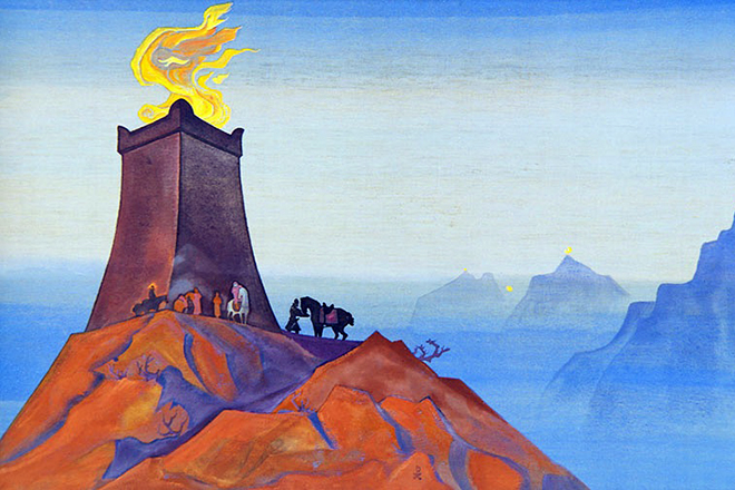 Картина Николая Рериха «Огни победы»