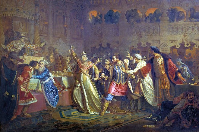 Великая княгиня София Витовтовна на свадьбе великого князя Василия Тёмного
