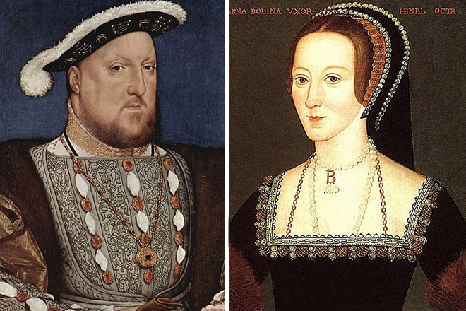 Генрих VIII и Анна Болейн, родители Елизаветы I