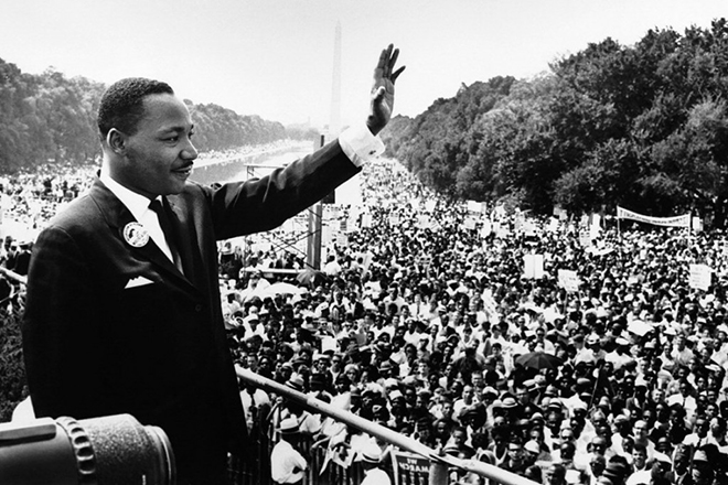 Мартин Лютер Кинг на выступлении