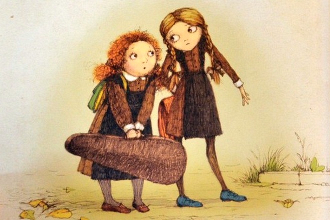Мария Шац и Наринэ Абгарян на иллюстрации к книге «Манюня»