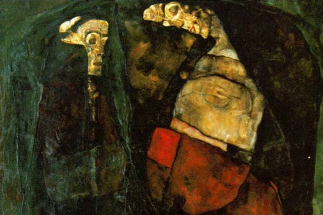 Картина Эгона Шиле «Беременная женщина и смерть»