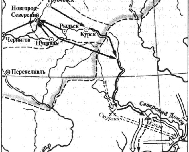 Карта похода Игоря Святославича