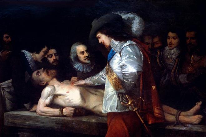 Уильям Гарвей демонстрирует королю Карлу I теорию кровообращения