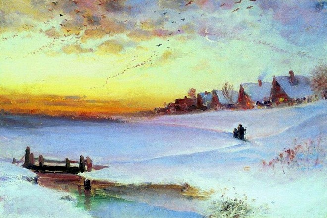 Картина Алексея Саврасова «Зимний пейзаж»