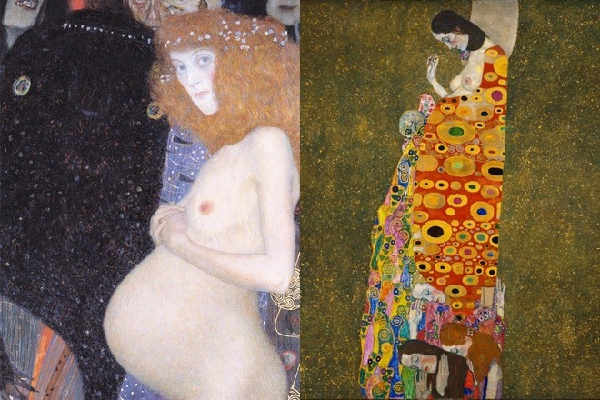 Картины Густава Климта «Надежда» (1903 г.) и «Надежда II» (1908 г.)