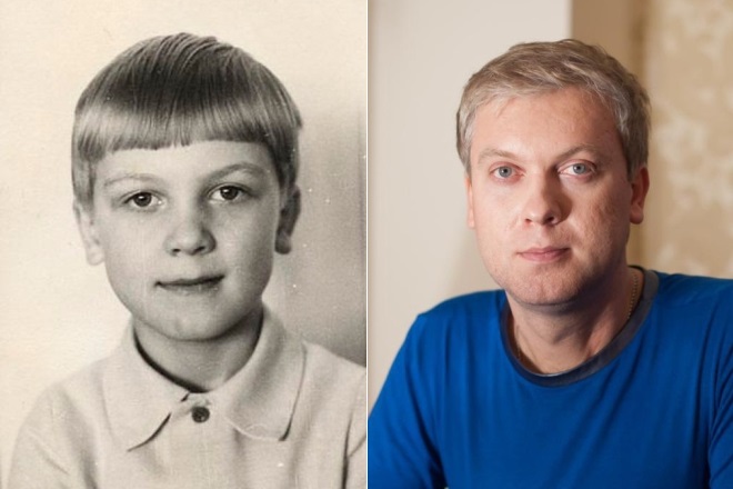 Сергей Светлаков в детстве и сейчас