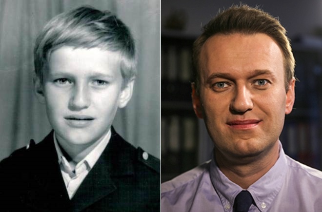 Алексей Навальный в детстве и сейчас