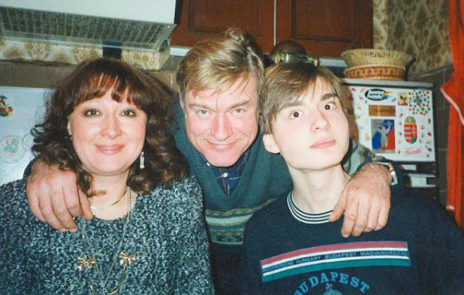 Борис Щербаков с женой и сыном