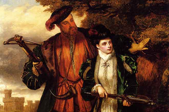 Анна Болейн и Генрих VIII на охоте