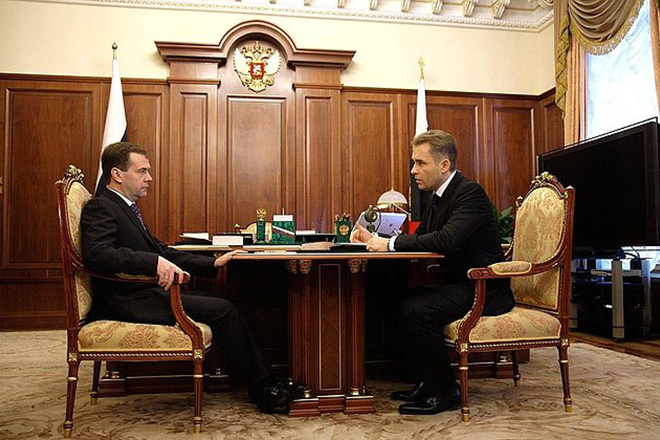 Павел Астахов и Дмитрий Медведев