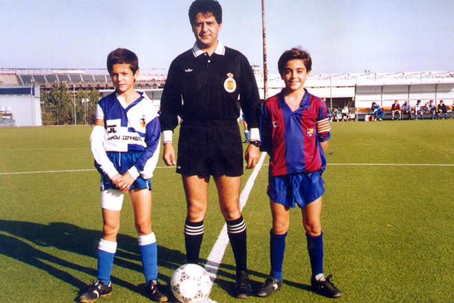 Юный Хави в детской команде «Барселона»