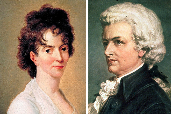 Вольфганг Моцарт с женой