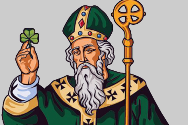 Святой Патрик с клеверным листом