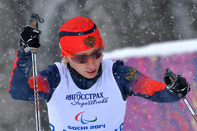 Михалина Лысова на лыжной трассе