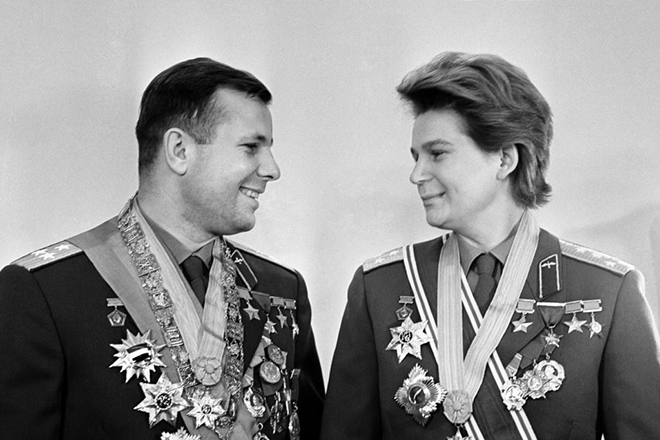 Валентина Терешкова и Юрий Гагарин