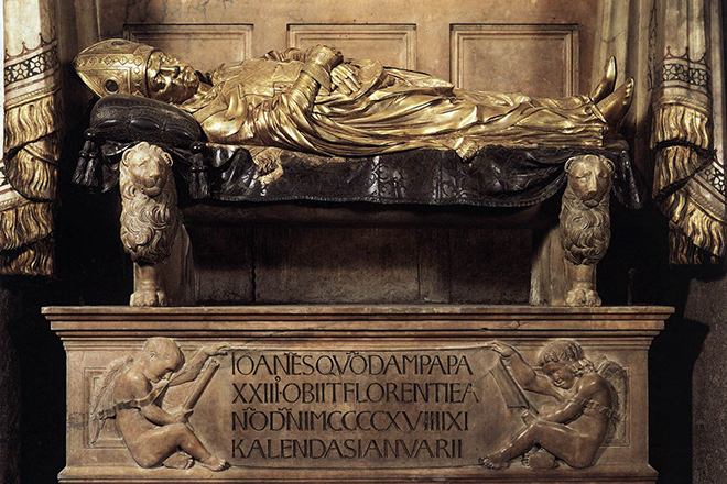 Надгробие для гробницы папы Иоанна XXIII, созданное Донателло