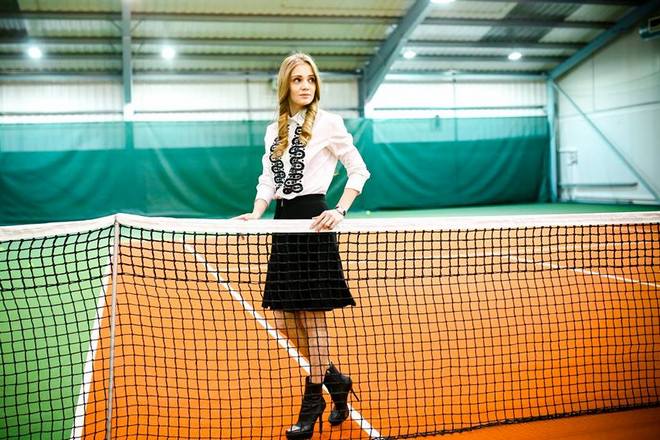 Анна Чакветадзе на теннисном корте