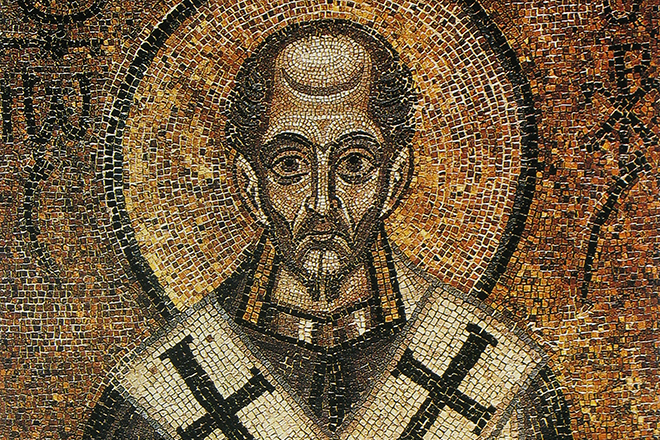 Иоанн Златоуст. Мозаика Софийского собора в Киеве
