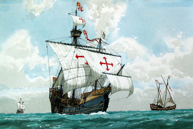 Корабль Христофора Колумба назывался «Санта-Мария»