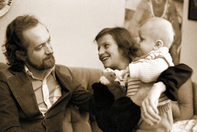 Ольга Корбут с мужем и сыном
