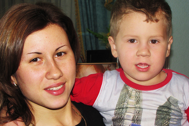 Дарья Виролайнен с сыном