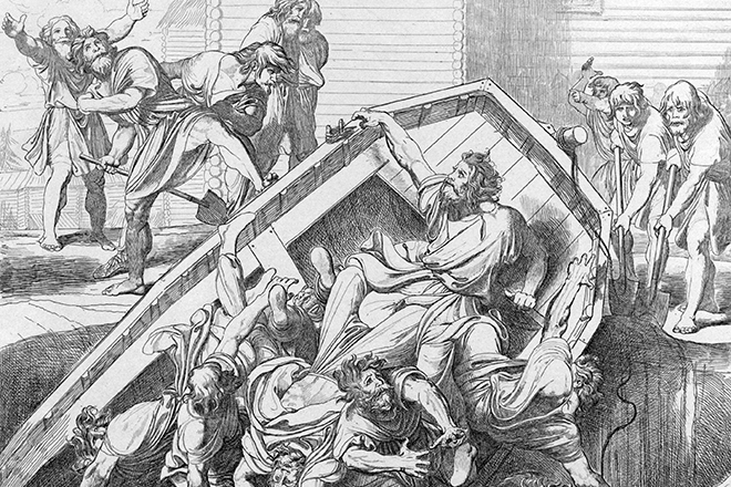 «Мщение Ольги против идолов древлянских», художник Ф.А. Бруни, 1839 год