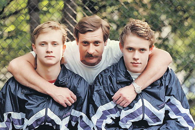 Павел Буре с отцом и братом