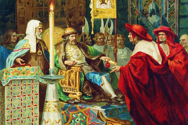Князь Александр Невский принимает папских легатов