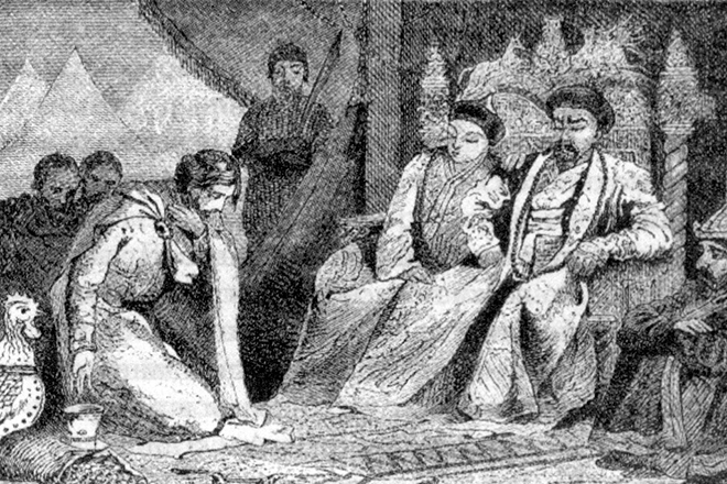 Александр Невский в шатре хана Батыя