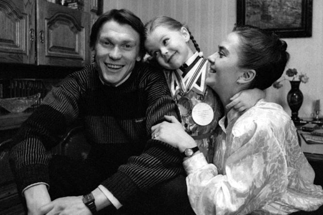 Олег Блохин и Ирина Дерюгина с дочерью