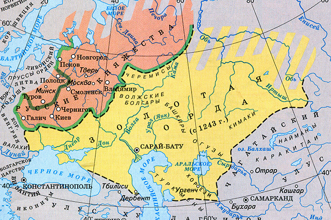 Карта земель Золотой Орды