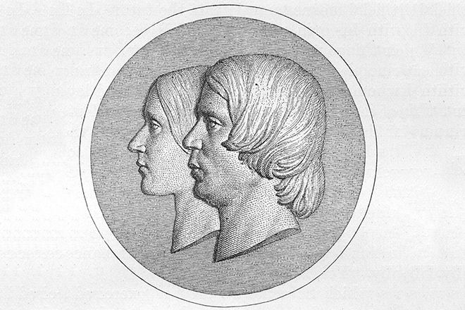Портрет Роберта Шумана и его жены Клары Шуман