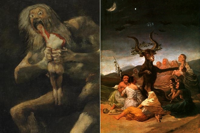 Картины Франсиско Гойи «Сатурн пожирающий своего сына» и «Шабаш ведьм»