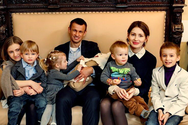 Сергей Семак с семьей