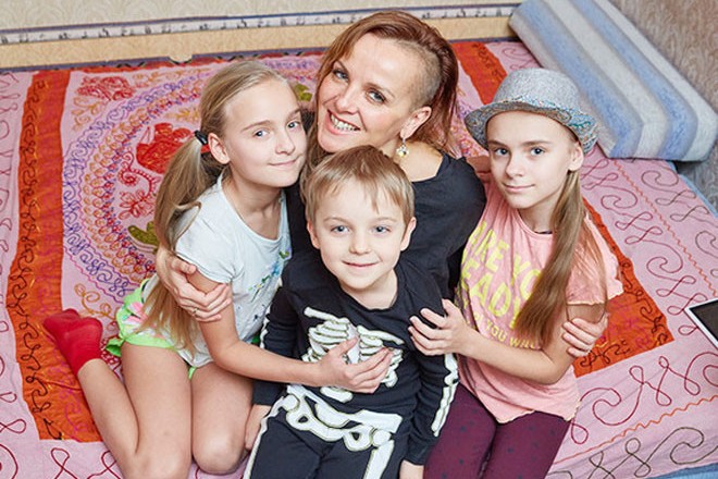 Маша Макарова с детьми