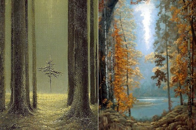 Картины Константина Васильева «Лесная готика» и «Осень»